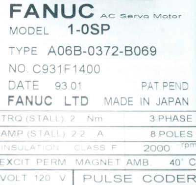 Fanuc A06B-0372-B069 label image