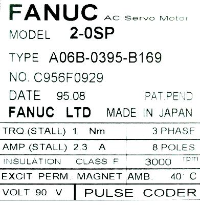 Fanuc A06B-0395-B169 label image