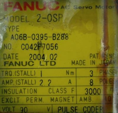 Fanuc A06B-0395-B288 label image