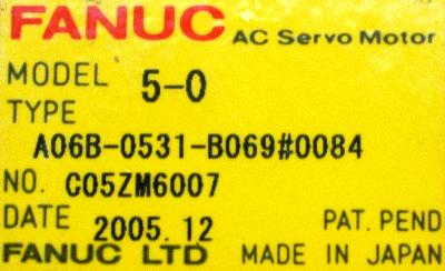 New Refurbished Exchange Repair  Fanuc Motors-AC Servo A06B-0531-B069-0084 Precision Zone