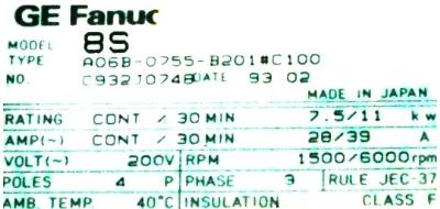 New Refurbished Exchange Repair  Fanuc Motors-AC Spindle A06B-0755-B201-C100 Precision Zone