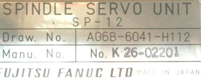 Fanuc A06B-6041-H112 label image