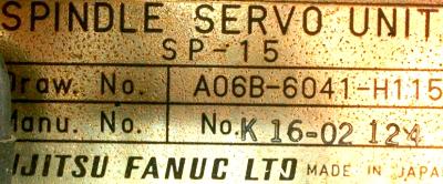 Fanuc A06B-6041-H115 label image