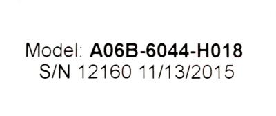 Fanuc A06B-6044-H018 label image