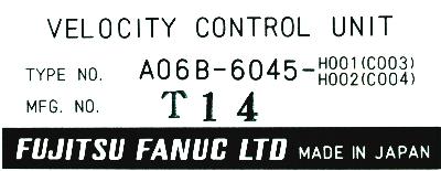 Fanuc A06B-6045-H001-H002 label image