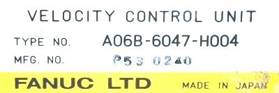 Fanuc A06B-6047-H004 label image