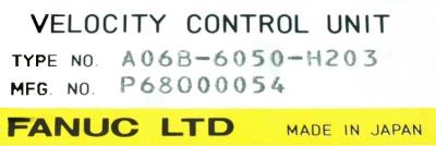 Fanuc A06B-6050-H203 label image