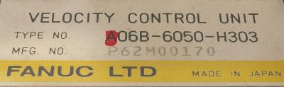 Fanuc A06B-6050-H303 label image