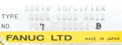 Fanuc A06B-6058-H012 label image