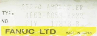 Fanuc A06B-6058-H222 label image