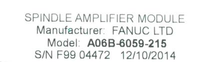 Fanuc A06B-6059-H215 label image