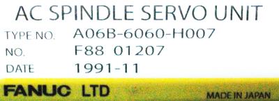 Fanuc A06B-6060-H007 label image