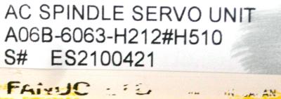 Fanuc A06B-6063-H212-H510 label image