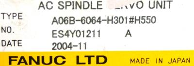 Fanuc A06B-6064-H301-H550 label image