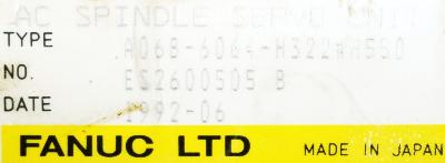 Fanuc A06B-6064-H322-H550 label image