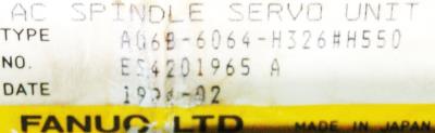 Fanuc A06B-6064-H326-H550 label image