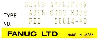 Fanuc A06B-6066-H003 label image