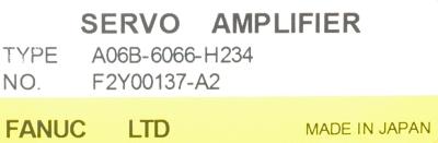 Fanuc A06B-6066-H234 label image