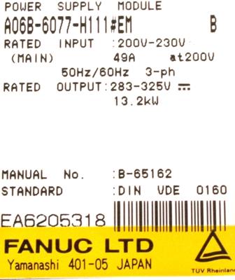 Fanuc A06B-6077-H111-EM label image