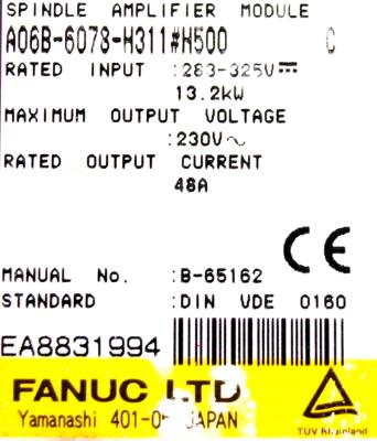 Fanuc A06B-6078-H311-H500 label image