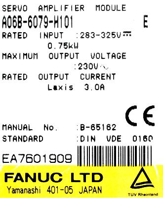 Fanuc A06B-6079-H101 label image