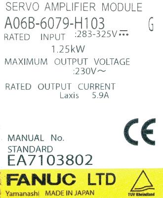 Fanuc A06B-6079-H103 label image