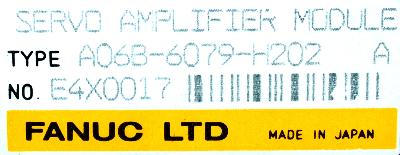 Fanuc A06B-6079-H202 label image