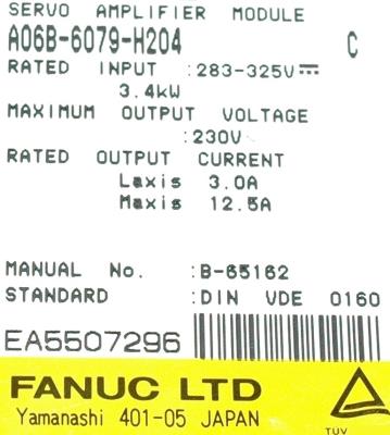 Fanuc A06B-6079-H204 label image