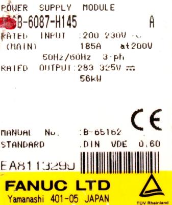 Fanuc A06B-6087-H145 label image