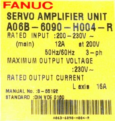 Fanuc A06B-6090-H004 back image