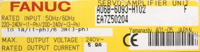 Fanuc A06B-6093-H102 label image