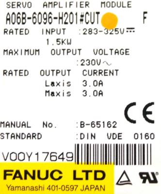 Fanuc A06B-6096-H201 label image