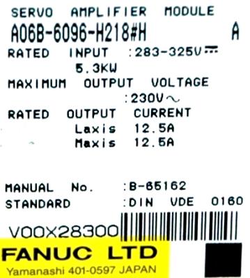 Fanuc A06B-6096-H218-H label image
