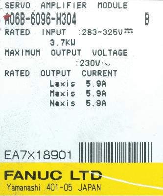 Fanuc A06B-6096-H304 label image