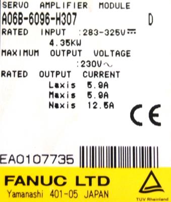 Fanuc A06B-6096-H307 label image