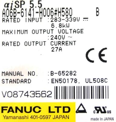 Fanuc A06B-6141-H006-H580 label image