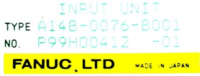 Fanuc A14-0076-B001 label image