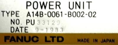 Fanuc A14B-0061-B002-02 label image