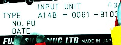 Fanuc A14B-0061-B103-3 label image