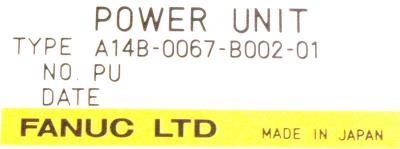 Fanuc A14B-0067-B002-01 label image