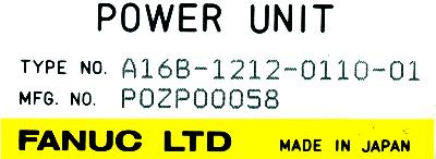 Fanuc A16B-1212-0110-01 label image