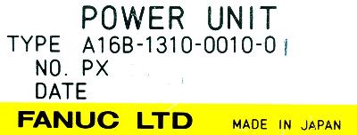 Fanuc A16B-1310-0010-01 label image