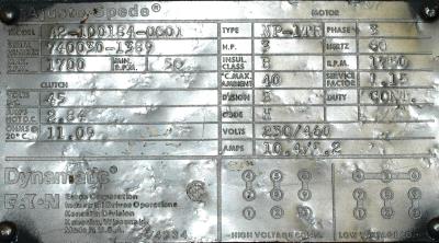 EATON CORPORATION A2-100184-0001 label image