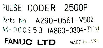 Fanuc A290-0561-V502 label image