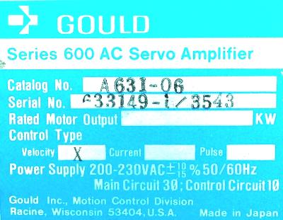 Gould A631-06 label image