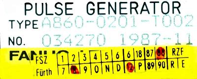 Fanuc A860-0201-T002 label image