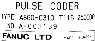 Fanuc A860-0310-T115 label image