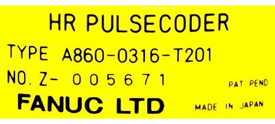 Fanuc A860-0316-T201 label image