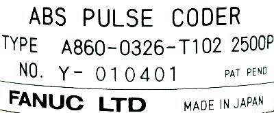 Fanuc A860-0326-T102 label image