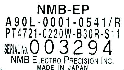 NMB Technologies Corporation A90L-0001-0541-R label image